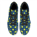 Tennis Sport Pattern Print High Top Leather Sneakers