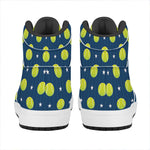 Tennis Sport Pattern Print High Top Leather Sneakers