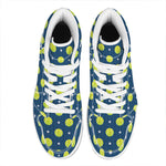 Tennis Sport Pattern Print High Top Leather Sneakers
