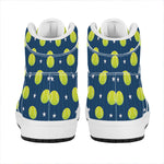 Tennis Sport Pattern Print High Top Leather Sneakers