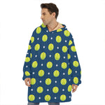 Tennis Sport Pattern Print Hoodie Blanket
