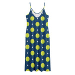 Tennis Sport Pattern Print Jersey Midi Cami Dress