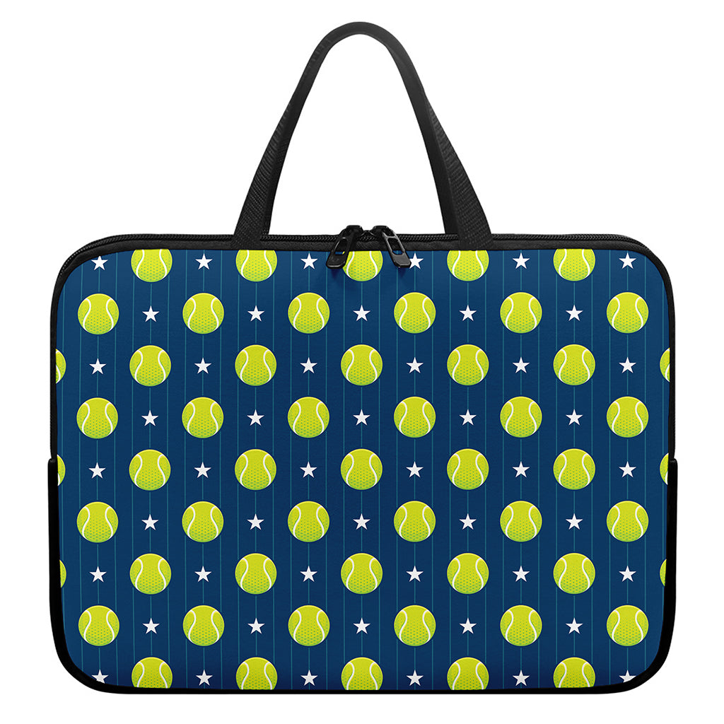Tennis Sport Pattern Print Laptop Sleeve With Handle