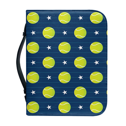 Tennis Sport Pattern Print Leather Bible Cover