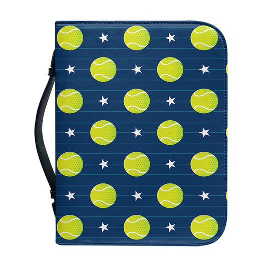Tennis Sport Pattern Print Leather Bible Cover