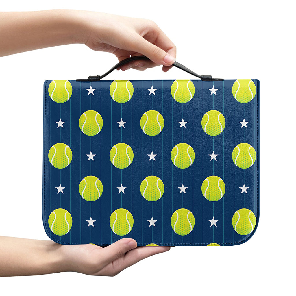 Tennis Sport Pattern Print Leather Bible Cover
