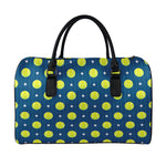 Tennis Sport Pattern Print Leather Duffle Bag
