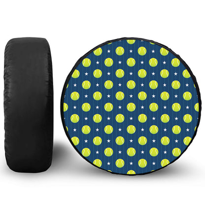 Tennis Sport Pattern Print Leather Spare Tire Cover