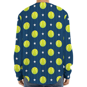 Tennis Sport Pattern Print Long Sleeve Baseball Jersey