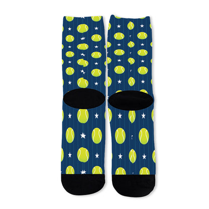 Tennis Sport Pattern Print Long Socks