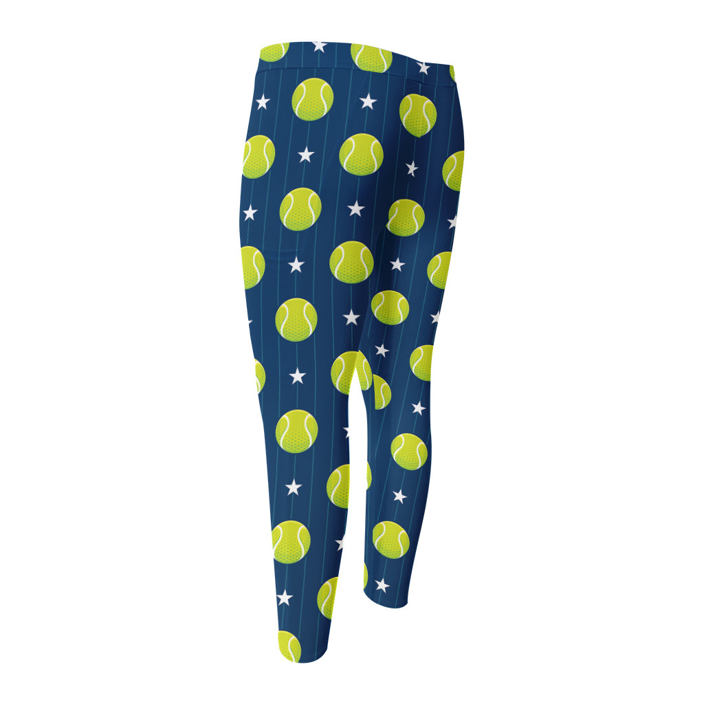 Tennis Sport Pattern Print Men's Compression Pants