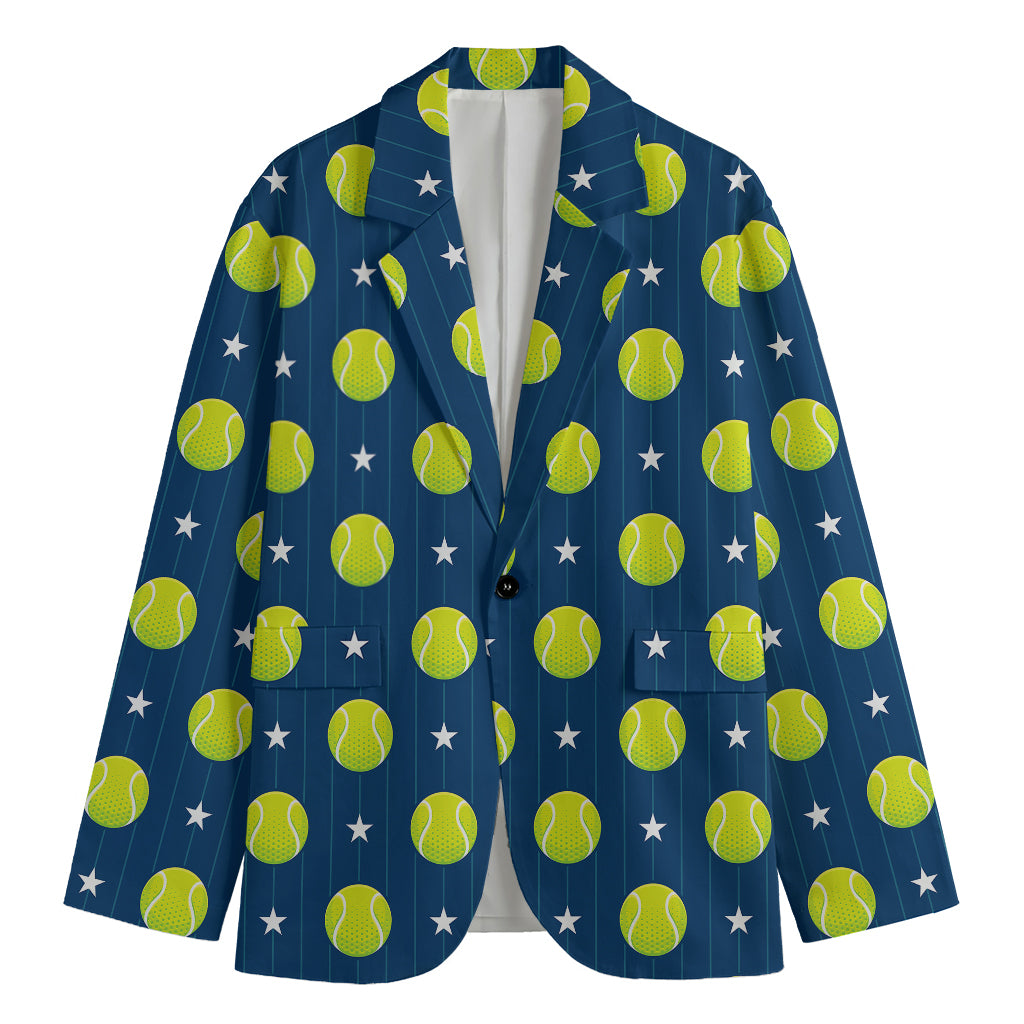 Tennis Sport Pattern Print Men's Cotton Blazer