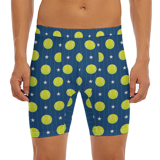 Tennis Sport Pattern Print Men's Long Boxer Briefs