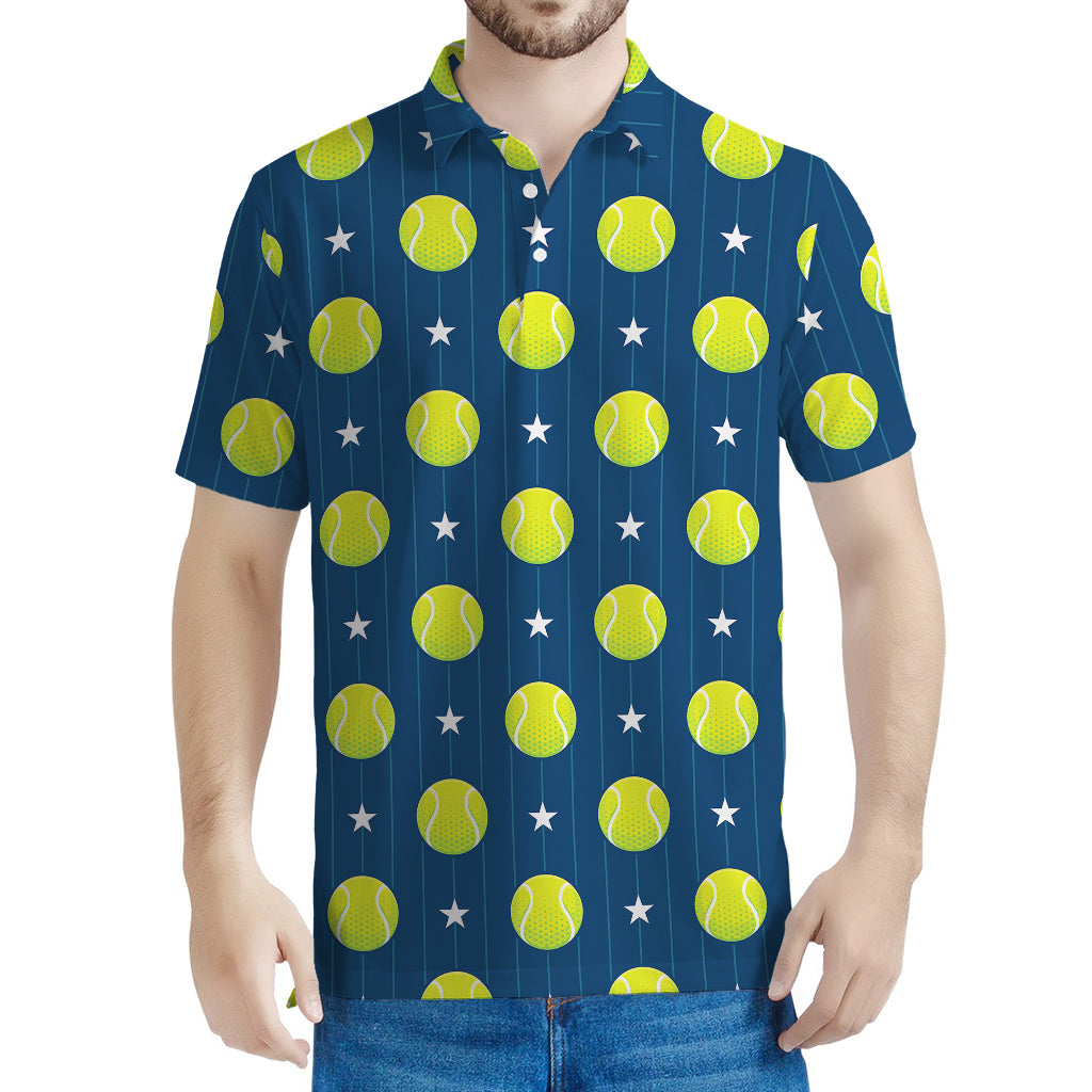 Tennis Sport Pattern Print Men's Polo Shirt