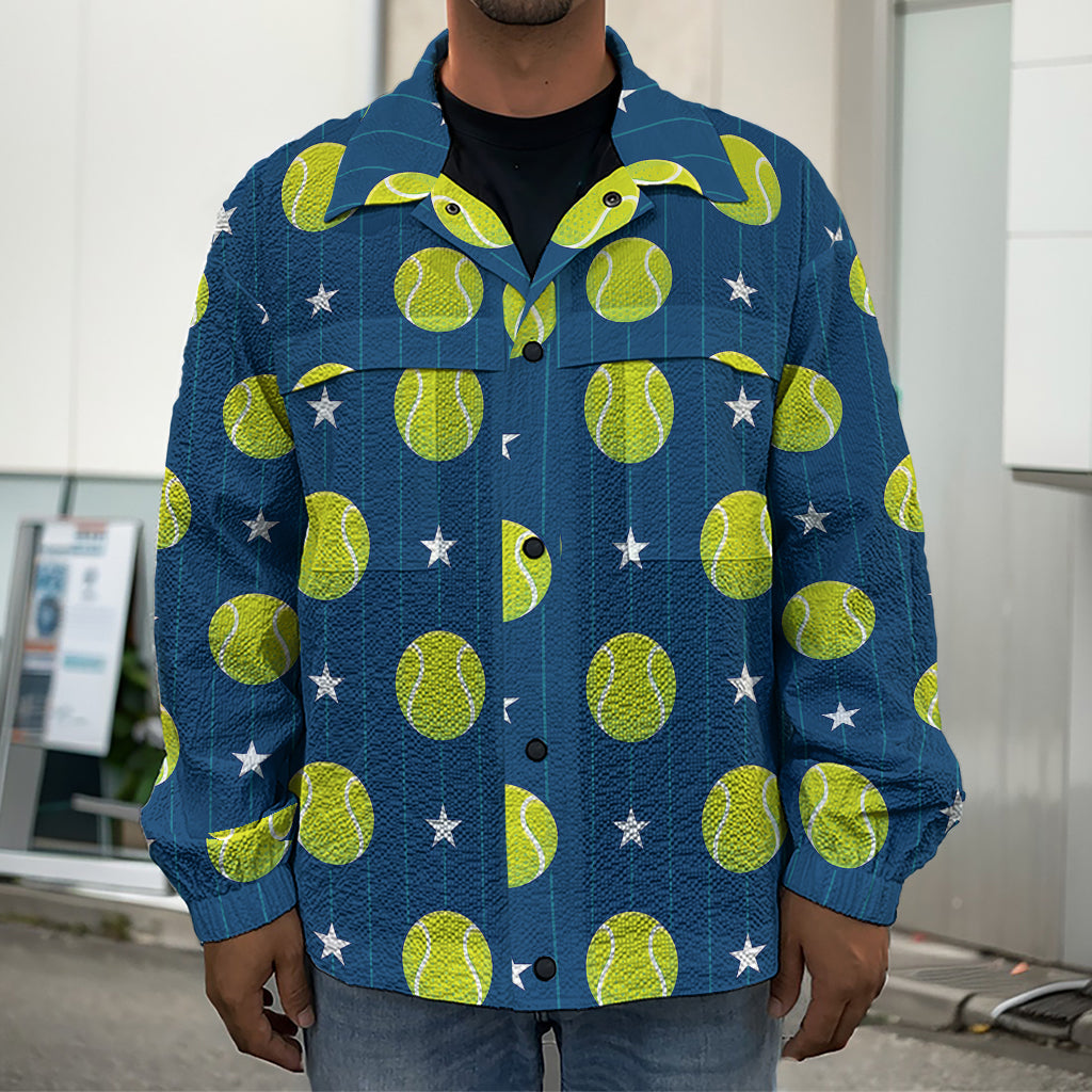 Tennis Sport Pattern Print Men's Shirt Jacket