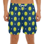 Tennis Sport Pattern Print Men's Split Running Shorts