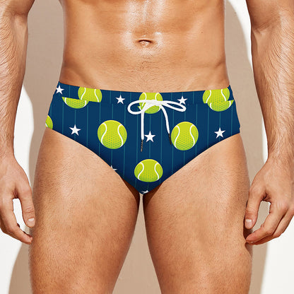 Tennis Sport Pattern Print Men's Swim Briefs