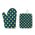 Tennis Sport Pattern Print Oven Mitt And Pot Holder Set
