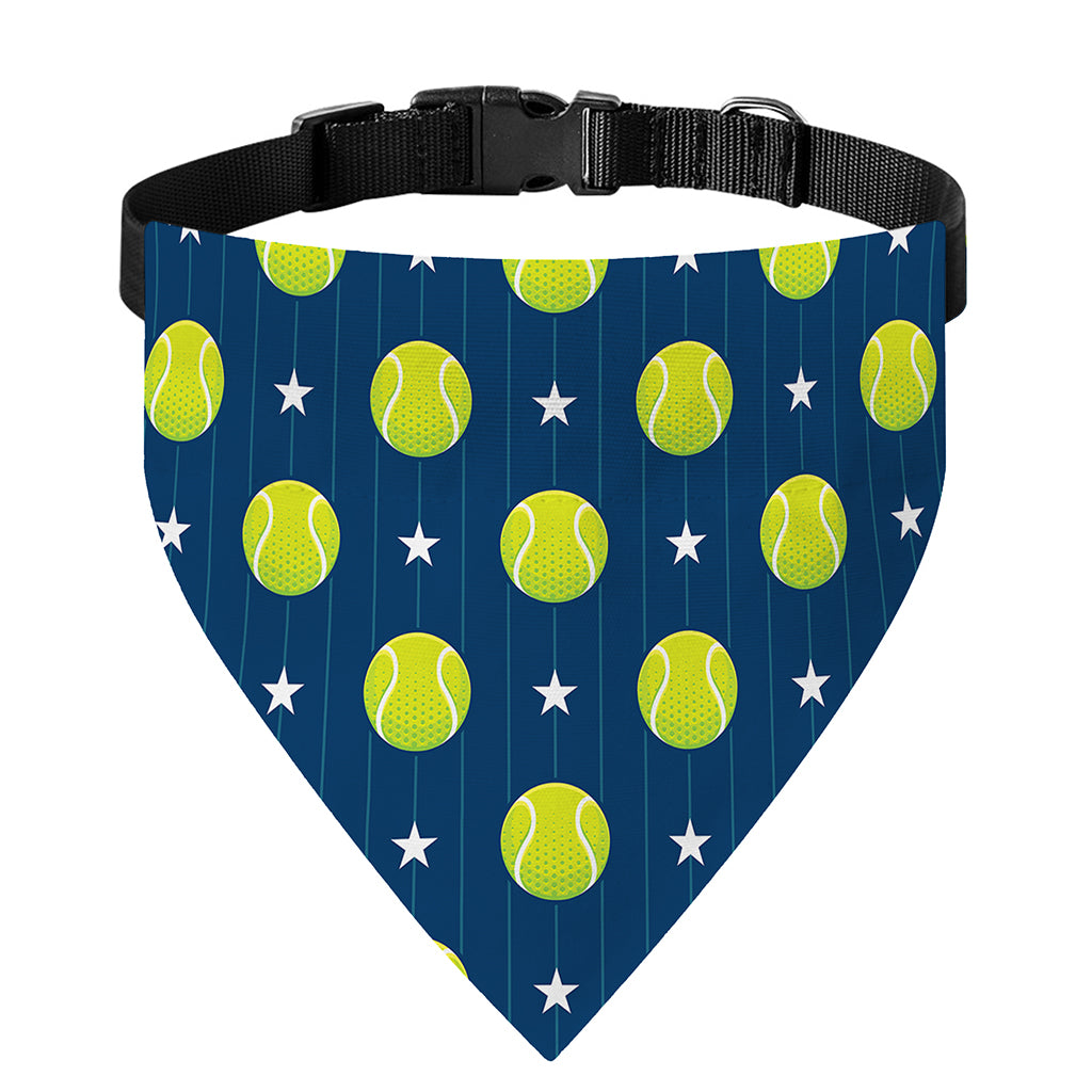 Tennis Sport Pattern Print Over The Collar Dog Bandana
