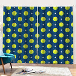 Tennis Sport Pattern Print Pencil Pleat Curtains