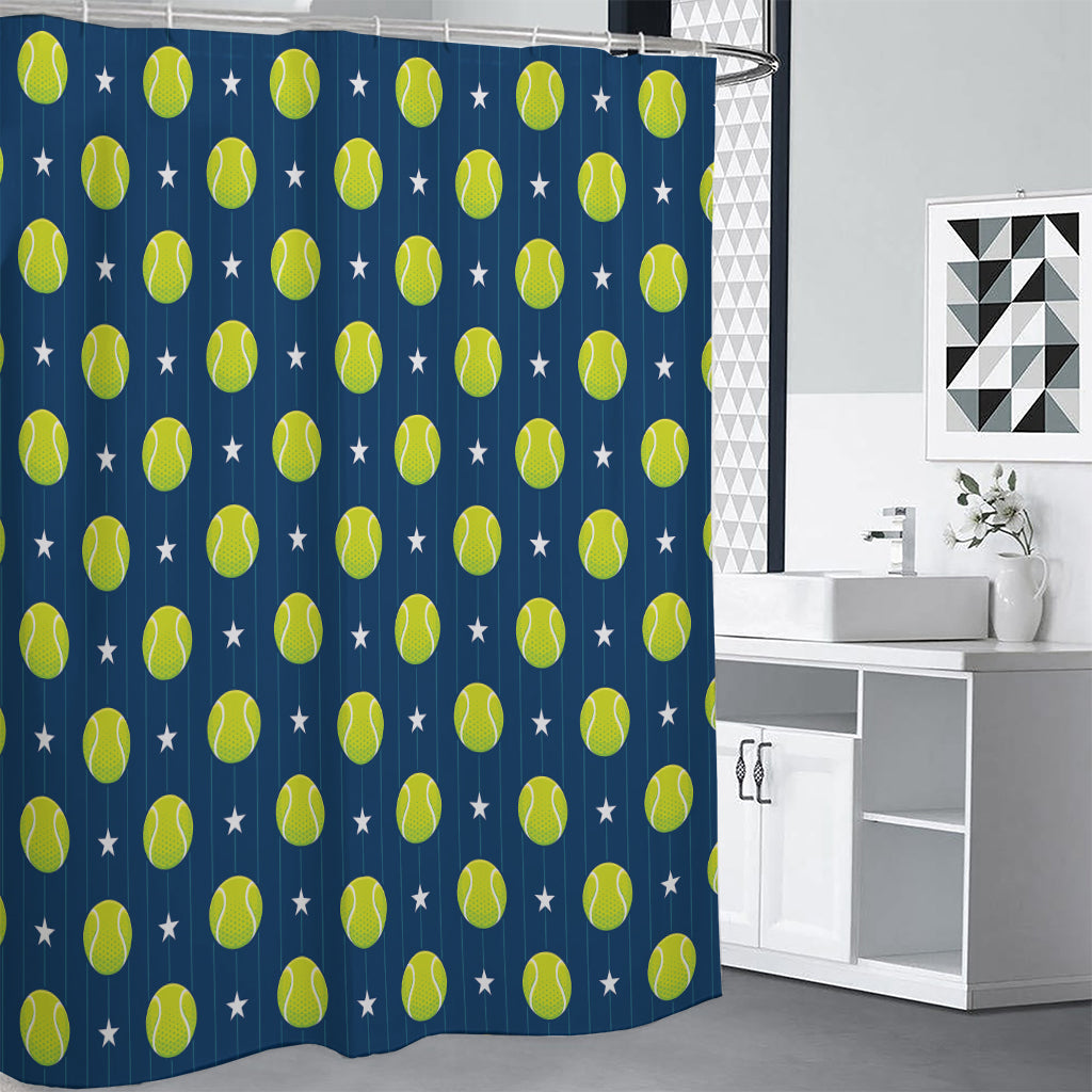 Tennis Sport Pattern Print Premium Shower Curtain