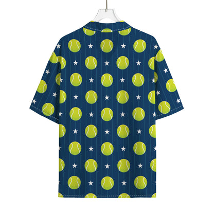 Tennis Sport Pattern Print Rayon Hawaiian Shirt