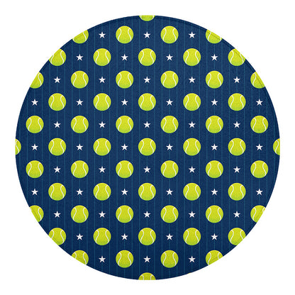 Tennis Sport Pattern Print Round Blanket