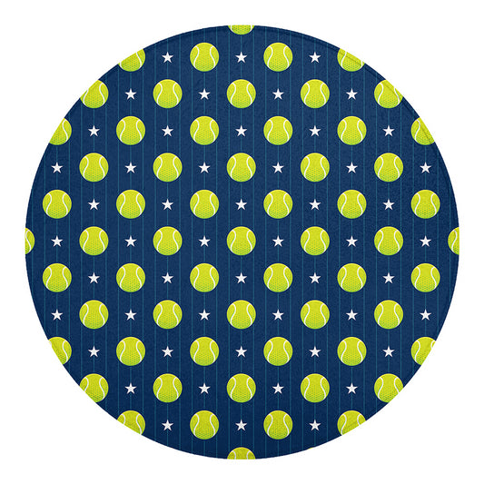 Tennis Sport Pattern Print Round Blanket
