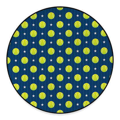 Tennis Sport Pattern Print Round Floor Mat