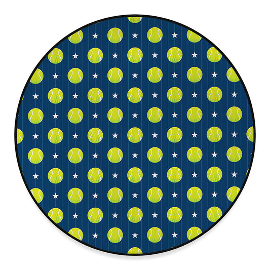 Tennis Sport Pattern Print Round Floor Mat
