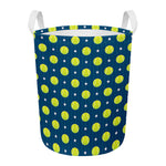 Tennis Sport Pattern Print Round Laundry Basket