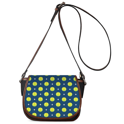 Tennis Sport Pattern Print Saddle Bag