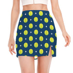 Tennis Sport Pattern Print Side Slit Mini Skirt