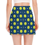 Tennis Sport Pattern Print Side Slit Mini Skirt