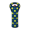 Tennis Sport Pattern Print Single Neoprene Wine Tote