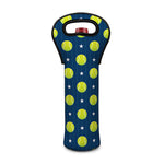 Tennis Sport Pattern Print Single Neoprene Wine Tote