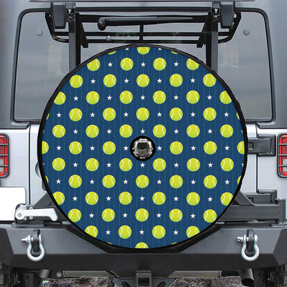 Tennis Sport Pattern Print Tire Cover With Camera Hole