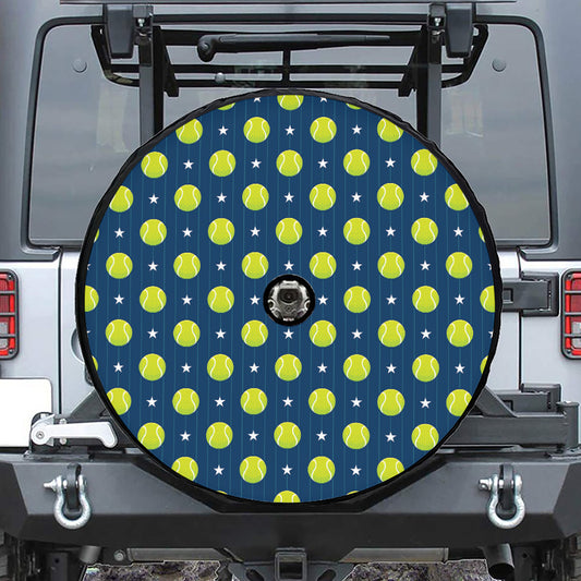 Tennis Sport Pattern Print Tire Cover With Camera Hole
