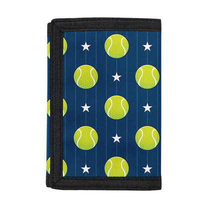 Tennis Sport Pattern Print Trifold Wallet