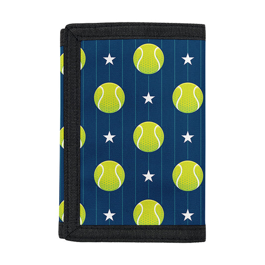 Tennis Sport Pattern Print Trifold Wallet