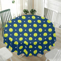 Tennis Sport Pattern Print Waterproof Round Tablecloth