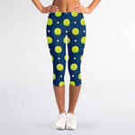 Tennis Sport Pattern Print Women's Capri Leggings