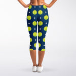Tennis Sport Pattern Print Women's Capri Leggings
