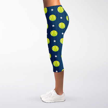 Tennis Sport Pattern Print Women's Capri Leggings