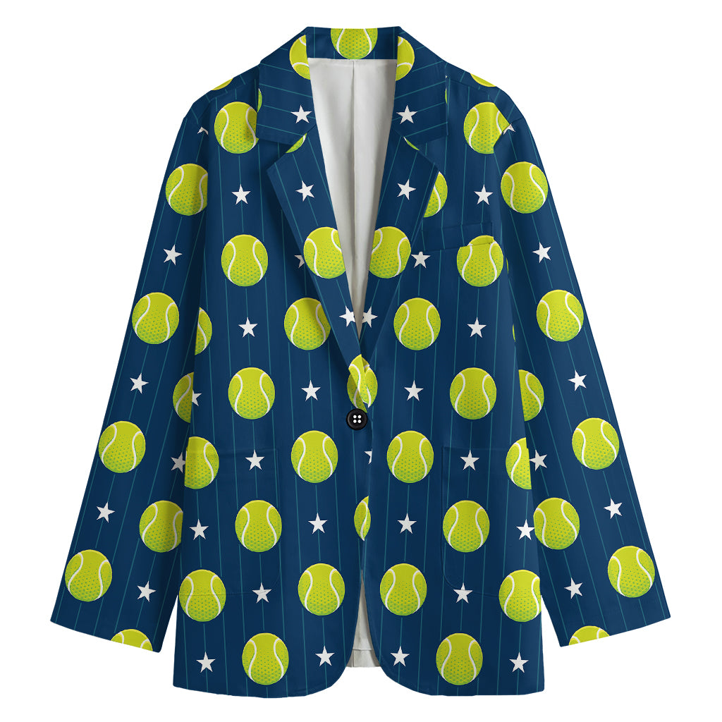 Tennis Sport Pattern Print Women's Cotton Blazer