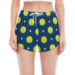 Tennis Sport Pattern Print Women's Split Running Shorts