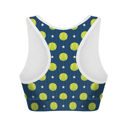 Tennis Sport Pattern Print Women's Sports Bra