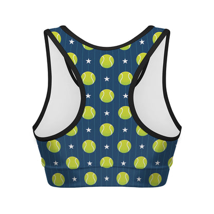 Tennis Sport Pattern Print Women's Sports Bra