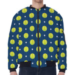 Tennis Sport Pattern Print Zip Sleeve Bomber Jacket