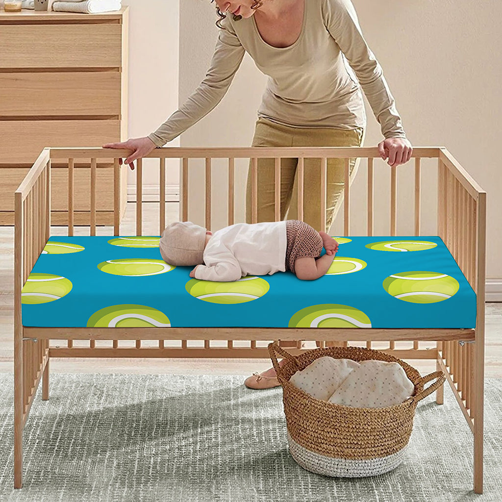 Tennis Theme Pattern Print Baby Crib Sheet